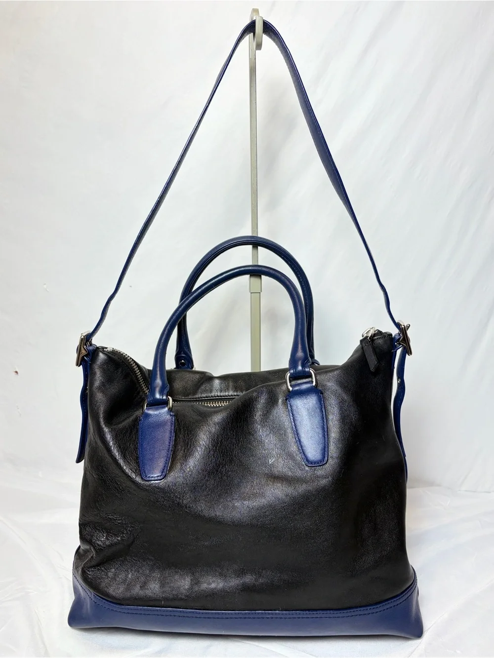 Coach Legacy Leather Rory Satchel Navy Black Colorblock 19902